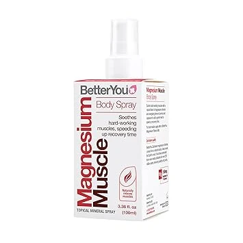 BetterYou Magnesium Muscle Body Spray - Muscle Relief Spray - Magnesium, Arnica, and Lemon Oil - Gentle Heat for Muscle and Joint Recovery - 3.38 oz BetterYou Magnesium Muscle Body Spray - Muscle Relief Spray - Magnesium, Arnica, and Lemon Oil - Gentle Heat for Muscle and Joint Recovery - 3.38 oz