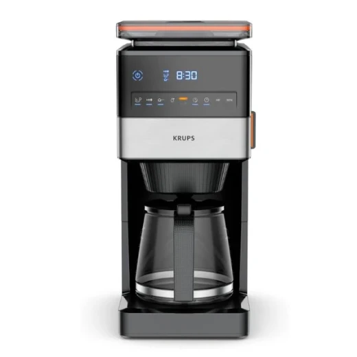 صانعة قهوة كروبس Grind Aroma XL بالتقطير مع مطحنة مخروطية قابلة للإزالة، بسعة 1.5 لتر، بقدرة 1050 واط، باللون الأسود مع الستانلس ستيل. صانعة قهوة كروبس Grind Aroma XL بالتقطير مع مطحنة مخروطية قابلة للإزالة، بسعة 1.5 لتر، بقدرة 1050 واط، باللون الأسود مع الستانلس ستيل.