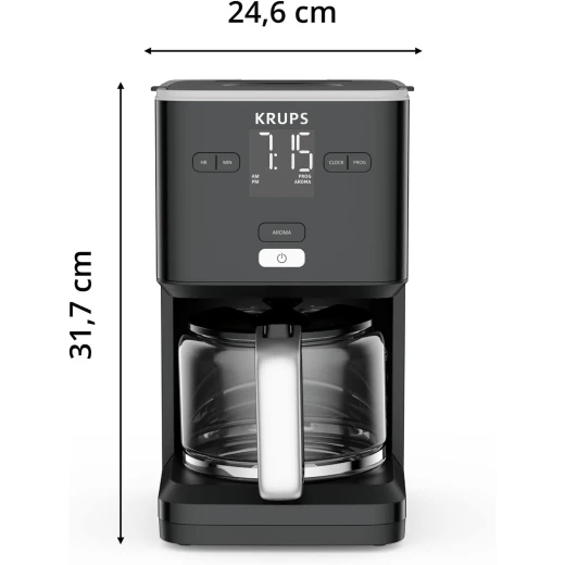 ماكينة صنع القهوة KRUPS Smart'n Light KM600810 مع مؤقت سعة 1.25 لتر باللون الأسود وظيفة الإغلاق التلقائي والحفاظ على الدفء - كروبس - Image 2