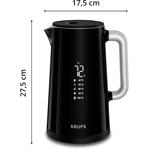 غلاية كهربائية كروبس Smart'n Light BW801810، بسعة 1.7 لتر، باللون الأسود، مزودة بـ 5 إعدادات لدرجة الحرارة وخاصية الحفاظ على السخونة لمدة 30 دقيقة - كروبس - Image 8