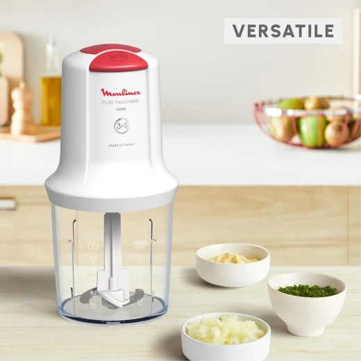 Moulinex Multi Moulinette Mini Chopper White 500 ml 300 Watts Safety Lock Plastic Bowl - MOULINEX - Image 5