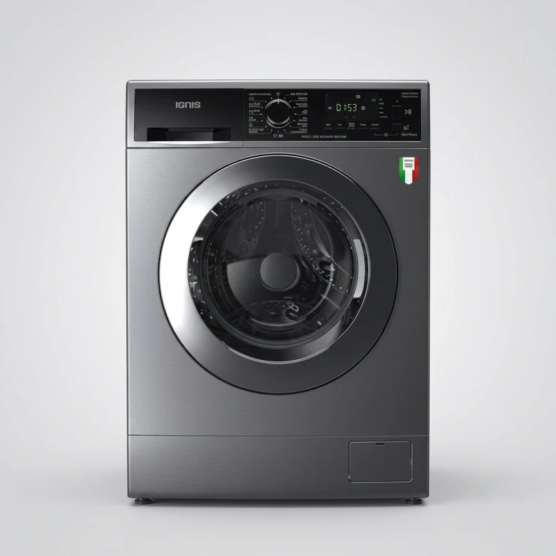 IGNIS 11kg Fully Automatic Washing Machine, Silver, Inverter Technology, 1400 RPM, A+++ Energy Rating, 14 Programs, Italian Made - IGNIS