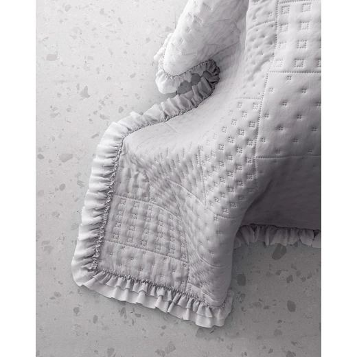 طقم غطاء سرير مدام كوكو ميدوس مزدوج – رمادي، غطاء سرير 230×250 سم مع 2 كيس وسادة، تصميم عصري أنيق من البوليستر لغرفة نوم مميزة - مدام كوكو - Image 4