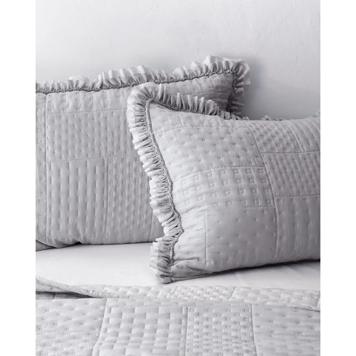 طقم غطاء سرير مدام كوكو ميدوس مزدوج – رمادي، غطاء سرير 230×250 سم مع 2 كيس وسادة، تصميم عصري أنيق من البوليستر لغرفة نوم مميزة - مدام كوكو - Image 6