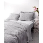 طقم غطاء سرير مدام كوكو ميدوس مزدوج – رمادي، غطاء سرير 230×250 سم مع 2 كيس وسادة، تصميم عصري أنيق من البوليستر لغرفة نوم مميزة - مدام كوكو