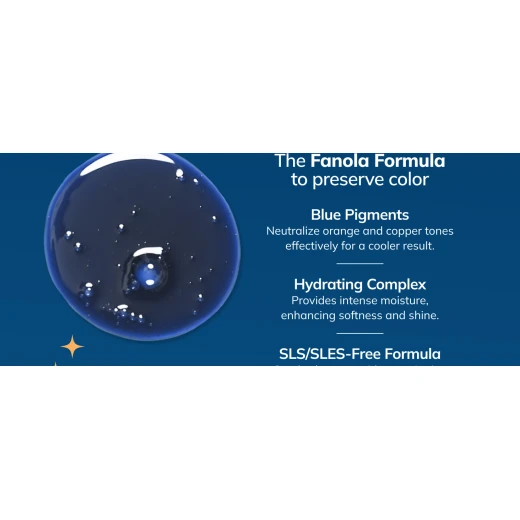 Fanola Wonder No Orange Shampoo and Mask, 1000ml, a color-correcting shampoo for light blonde and brown hair, neutralizes yellow-orange highlights - Fanola - Image 5