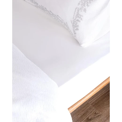 Madame COCO Linda King Size Embroidered Washed Seersucker Duvet Cover Set 240×220 cm – 100% Cotton White/Gray Bedding Set with Flat Sheet & Pillowcases - Madame COCO - Image 6
