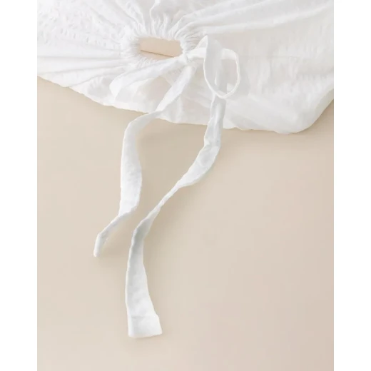 Madame COCO Linda King Size Embroidered Washed Seersucker Duvet Cover Set 240×220 cm – 100% Cotton White/Gray Bedding Set with Flat Sheet & Pillowcases - Madame COCO - Image 3