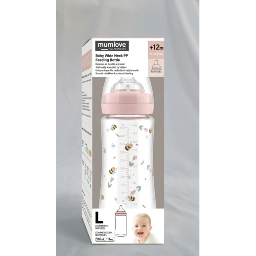 mumLove PP Baby Bottle with Handle +12 Months, 330ml Feeding Bottle, Ergonomic Easy-Grip Design for Toddlers, Safe Daily Use Bottle, Helps Encourage Independent Drinking for Growing Babies mumLove PP Baby Bottle with Handle +12 Months, 330ml Feeding Bottle, Ergonomic Easy-Grip Design for Toddlers, Safe Daily Use Bottle, Helps Encourage Independent Drinking for Growing Babies