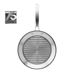 Karaca 3Ply PowerSteel 316+ Stainless Steel Griddle Pan 28cm Silver