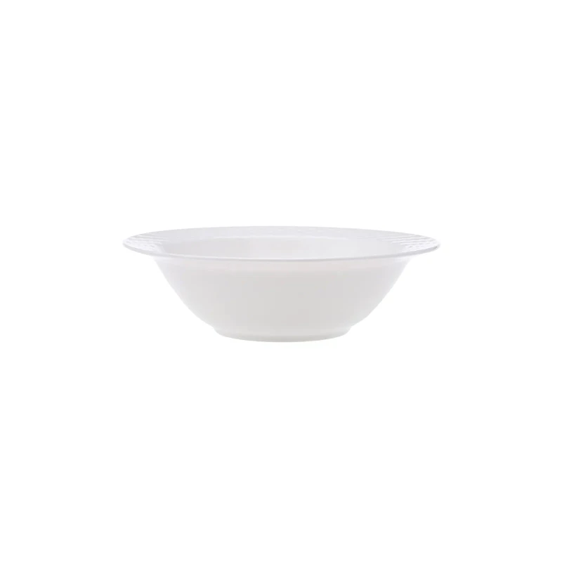 Karaca Polo Large Serving Bowl 23 cm, White Porcelain, for Soup, Salad, and Pasta
