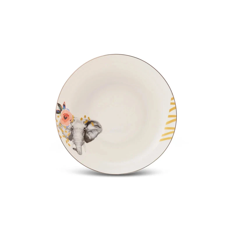 Karaca Zazu Porcelain Pasta Bowl 20cm Multi Color for Serving Pasta and Salads - karaca