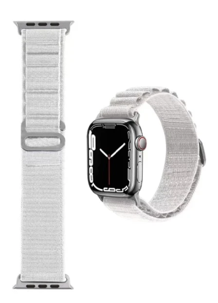 سوار معصم وي وو نايلون لساعة Apple Watch 42/44/45/49 أبيض - مريح ومتين - وي وُو
