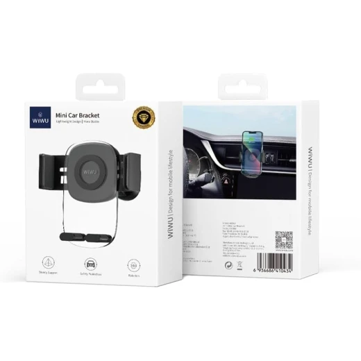 WIWU CH008 Semi-Transparent Mini Car Bracket - Black - Secure Phone Mounting - Wiwu - Image 6