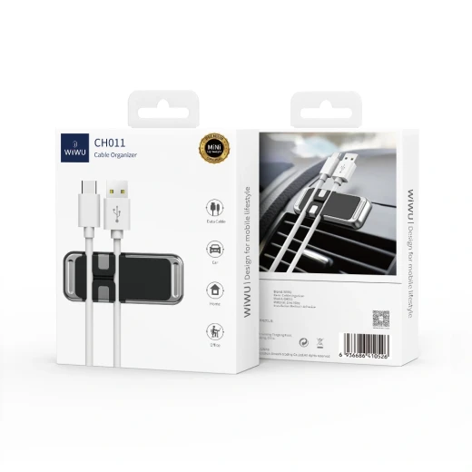 WiWU CH011 Black Zinc Alloy Cable Organizer for Desk, Car & Home - Wiwu - Image 9