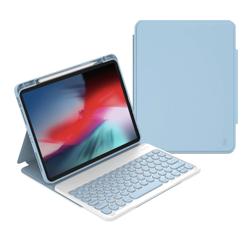 حافظة وي وو لجهاز iPad Air 11 2024 مع لوحة مفاتيح وحامل قلم - أزرق 10.9 و 11 بوصة - وي وُو