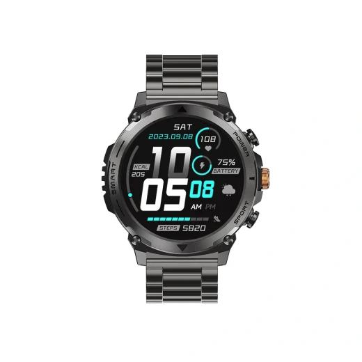 WiWU SW03 Smart Watch with 2 Bands (Stainless Steel + Silicone), 1.43" AMOLED, BT Call, IP68, Fitness Tracker - Wiwu - Image 3