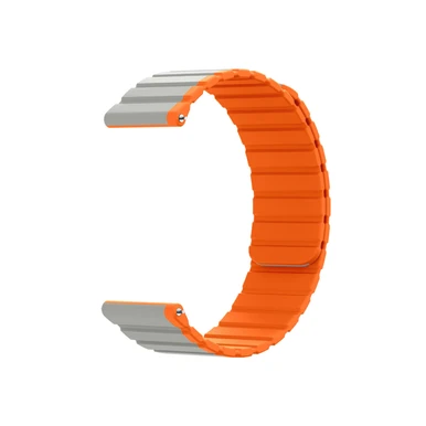 WIWU Magnetic Silicone Watch Band 42/44/45/49mm - White/Orange WIWU Magnetic Silicone Watch Band 42/44/45/49mm - White/Orange