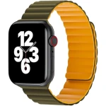 WIWU Wi-WB001 Magnetic Silicone Watch Band 42-49mm Army Green & Yellow - Wiwu