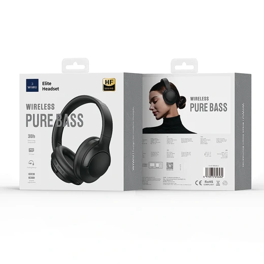 Wiwu TD-08 Wireless Noise Cancelling Headphones Stereo Foldable Black - Wiwu - Image 2
