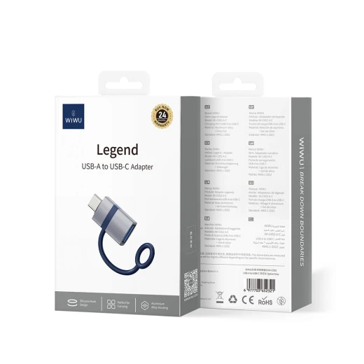 Wiwu Wi-C052 USB to Type-C Adapter OTG Gray - Fast Data Transfer Wiwu Wi-C052 USB to Type-C Adapter OTG Gray - Fast Data Transfer