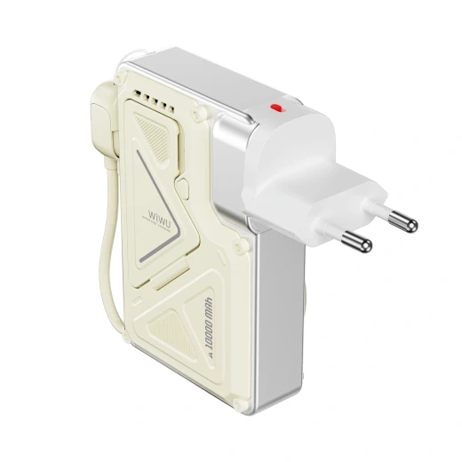 WiWU Wi-P057 5000mAh Magnetic Power Bank with Foldable Stand White - Wiwu - Image 3