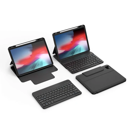 حافظة لوحة مفاتيح iPad واقية 10.9 بوصة - تصميم 2 في 1، أسود من وي وو - وي وُو - Image 2