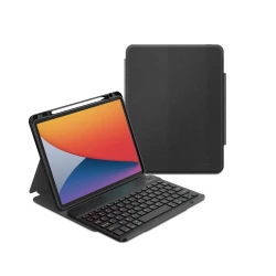 حافظة لوحة مفاتيح iPad واقية 10.9 بوصة - تصميم 2 في 1، أسود من وي وو