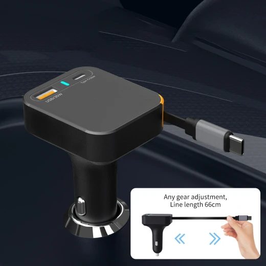 شاحن سيارة وي وو Helix 65W: ثلاثي المنافذ، شحن سريع، كابل USB-C - وي وُو - Image 5