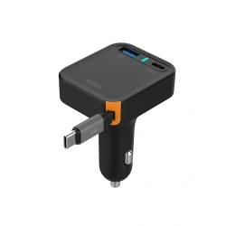شاحن سيارة وي وو Helix 65W: ثلاثي المنافذ، شحن سريع، كابل USB-C