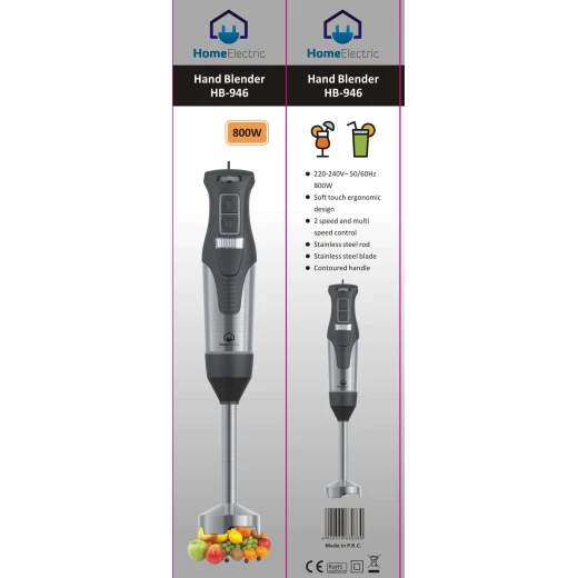 Professional Hand Blender HB946 Stainless Steel Immersion Blender 2 Speed Settings Powerful Motor Ergonomic Design 1 Year Warranty Perfect for Soups Sauces and Smoothies - Home electric - Image 2