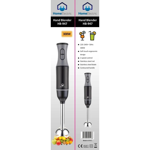 HB947 Hand Blender 200W Stainless Steel Blades 2 Speed Immersion Blender Kitchen Appliance for Pureeing, Mixing, and Emulsifying Various Ingredients - Home electric - Image 2