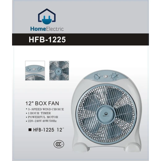 مروحة HFB1225 صندوقية 3 سرعات متذبذبة مع مؤقت وضمان لمدة سنة - هوم الكترك - Image 2