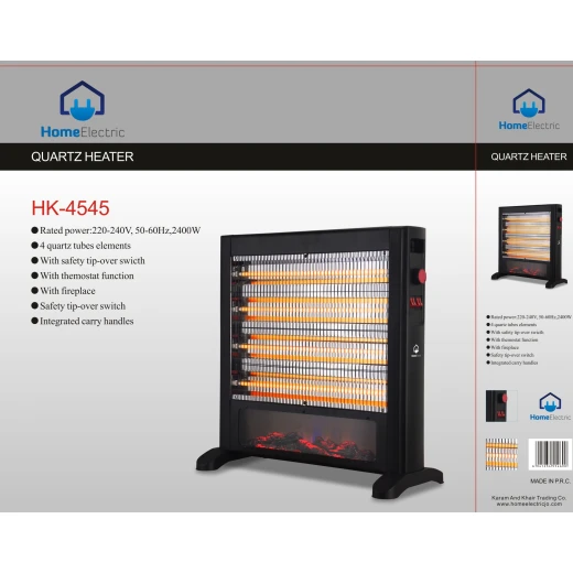 HK4545 Electric Space Heater 2400W 4 Heat Settings with Thermostat - Home electric - Image 2