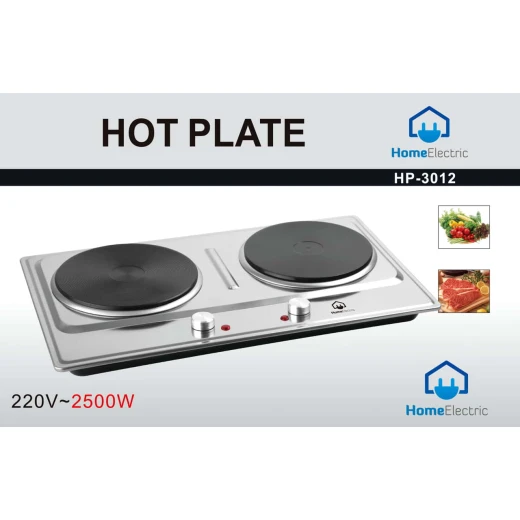 HP3012 Hot Plate Electric 2 Burner Black Portable for Home and Office, Stylish Design, 1 Year Warranty, Compact and Easy to Use, Perfect for Small Spaces and On The Go Cooking - Home electric - Image 2