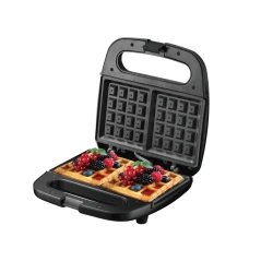 HWM489 Waffle Maker, Stainless Steel Construction, Non Stick Teflon Plates, 1 Year Warranty, Perfect for Making Delicious Waffles at Home, Easy to Clean and Operate