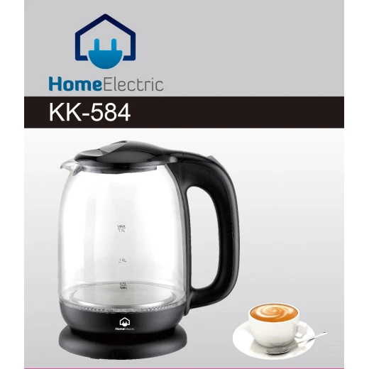 KK584 Stainless Steel Electric Water Kettle with Glass Design, 1.7 Liter Capacity, Fast Heating, Energy Saving, and 1 Year Warranty Perfect for Home and Office Use - Home electric - Image 2