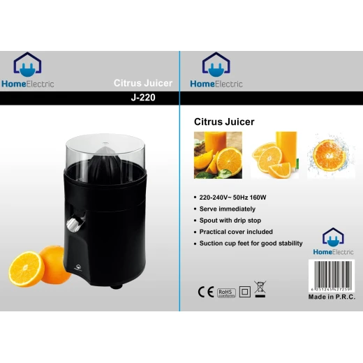 J220 Citrus Juicer 160W Electric with Anti Drip Function and Suction Feet - Image 2
