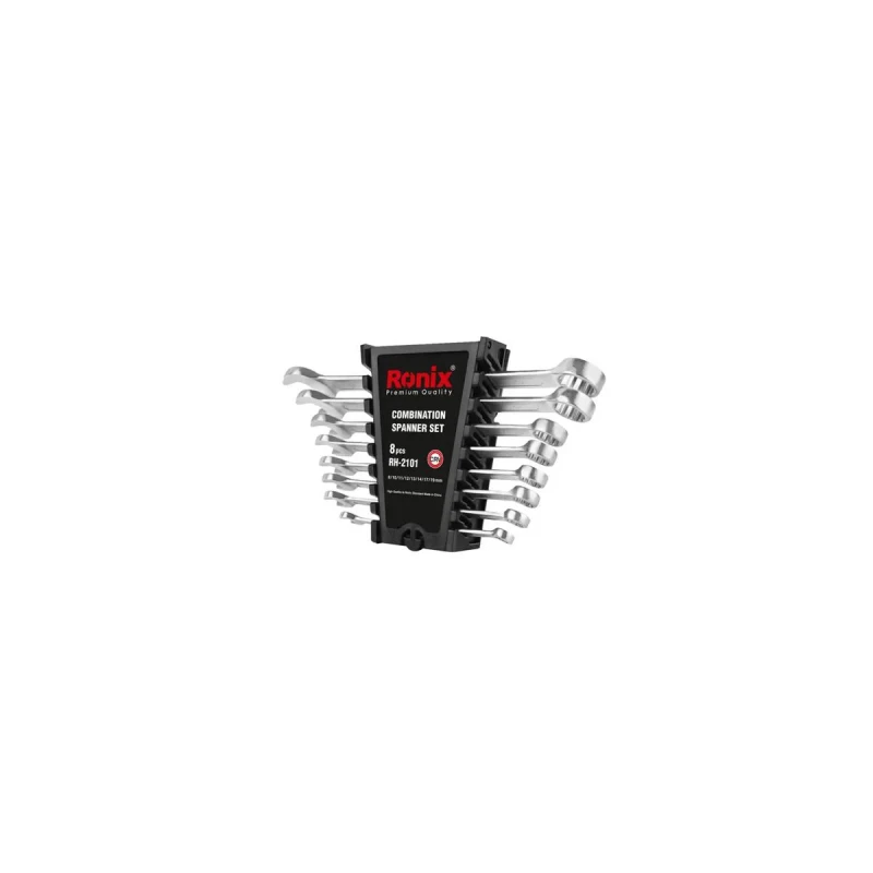 Ronix RH-2101 Combination Spanner Set 8-Piece Chrome Vanadium Steel - Ronix