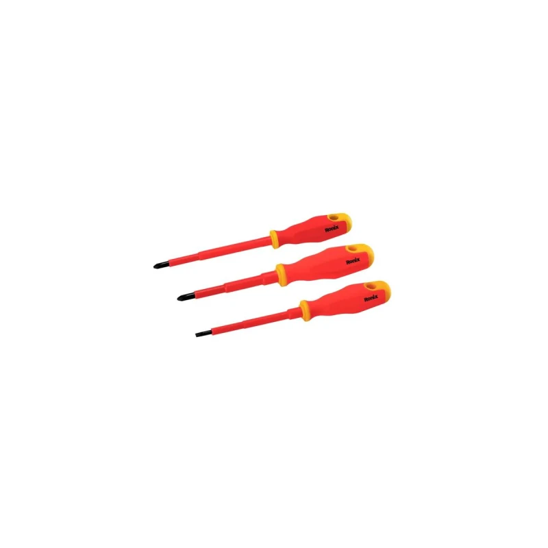 Ronix RH-2700 VDE Screwdriver Set, 3-Piece, Insulated, Phillips and Slotted - Ronix