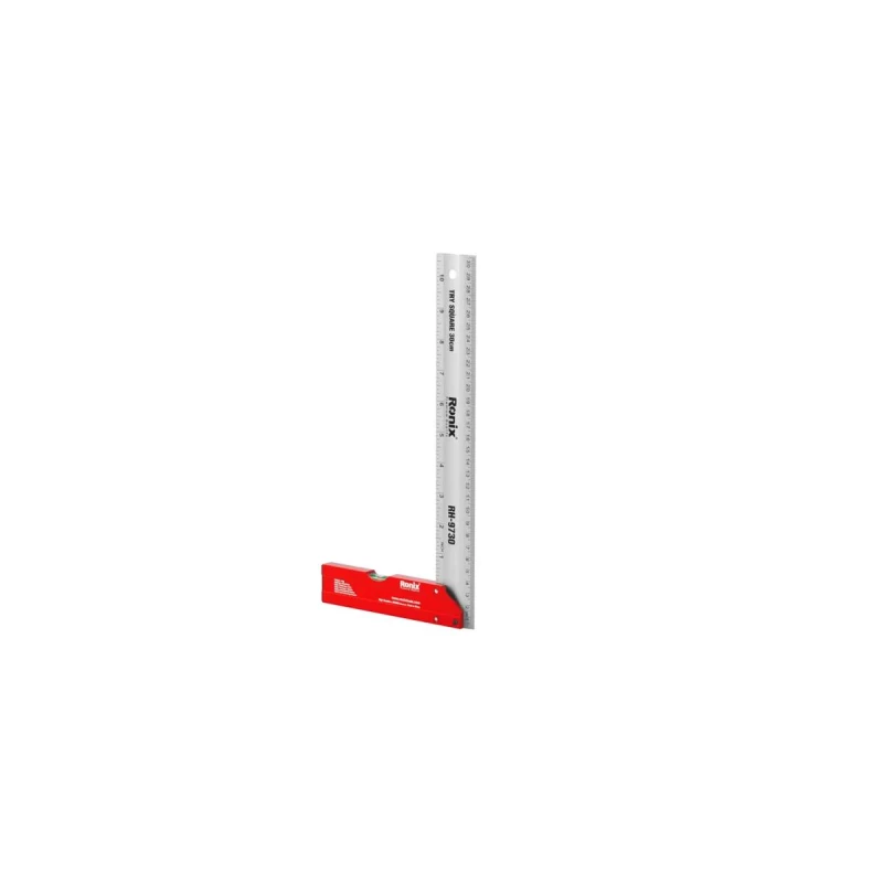Ronix RH-9730 Try Square 30cm Hardened Aluminum for Carpentry and Metalwork - Ronix