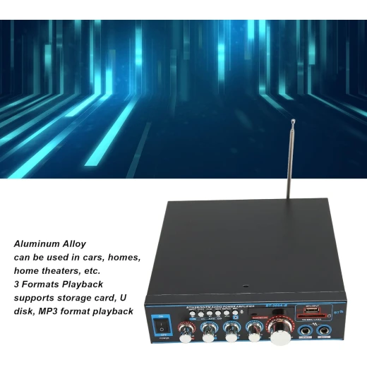 مضخم صوت منزلي BT-309A، 400 واط × 2 مضخم صوت بلوتوث ثنائي القناة، صندوق استقبال ستيريو رقمي لمكبر صوت المسرح المنزلي - Image 2