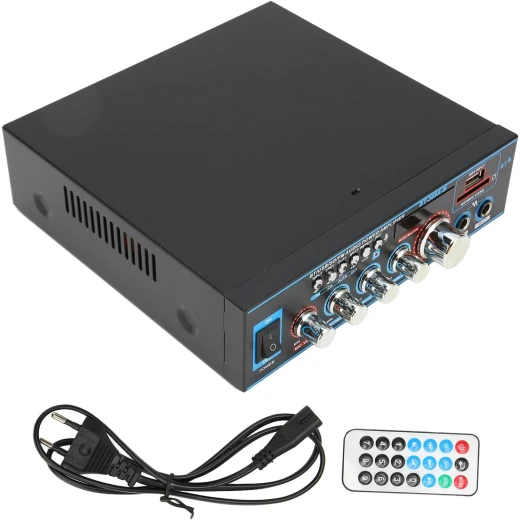 مضخم صوت منزلي BT-309A، 400 واط × 2 مضخم صوت بلوتوث ثنائي القناة، صندوق استقبال ستيريو رقمي لمكبر صوت المسرح المنزلي - Image 3