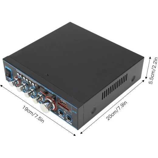 مضخم صوت منزلي BT-309A، 400 واط × 2 مضخم صوت بلوتوث ثنائي القناة، صندوق استقبال ستيريو رقمي لمكبر صوت المسرح المنزلي - Image 4