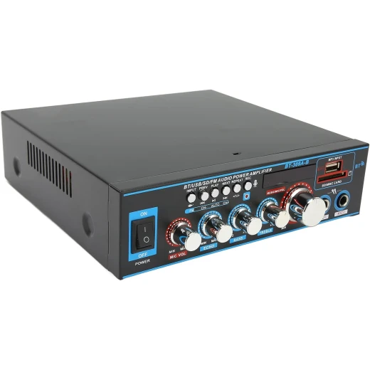 مضخم صوت منزلي BT-309A، 400 واط × 2 مضخم صوت بلوتوث ثنائي القناة، صندوق استقبال ستيريو رقمي لمكبر صوت المسرح المنزلي - Image 7