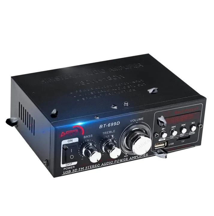 مضخم صوت سيارة  BT 699D بلوتوث راديو FM USB بطاقة SD أسود