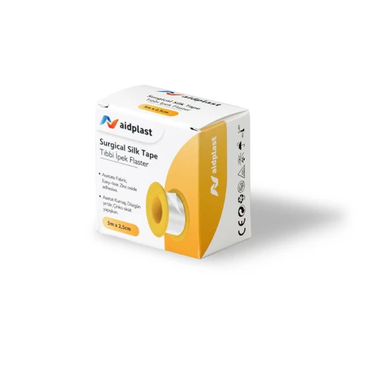 Aidplast Silk Tape 5m X 2.5cm, Gentle Adhesive, First Aid, Wound Care Aidplast Silk Tape 5m X 2.5cm, Gentle Adhesive, First Aid, Wound Care