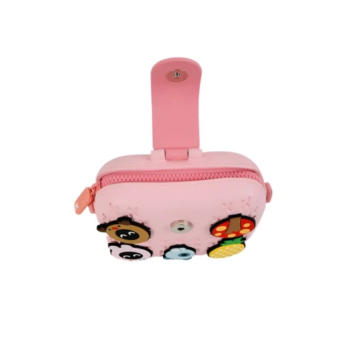 Picocici Kids Pink Crossbody Bag with Cartoon Box Design: Adorable 2 Compartment Purse for Girls, Adjustable Strap - Picocici - Image 2