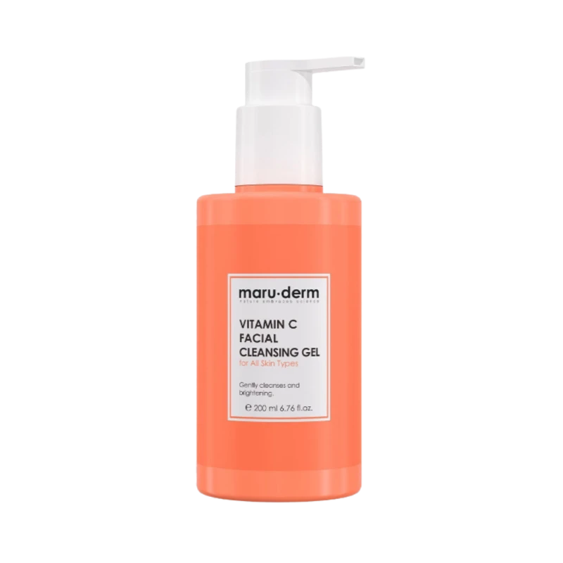 Maru.Derm Vitamin C Facial Cleansing Gel 200ml, Brightening Face Wash for All Skin Types - MaruDerm