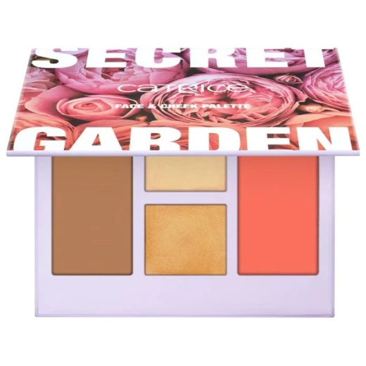 Catrice Secret Garden Face Palette C01 Highlighter, Bronzer, Blush Set for Radiant Skin